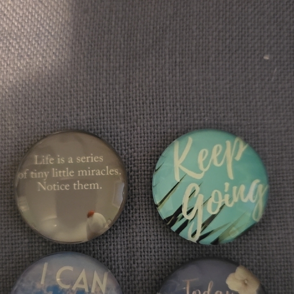 6 Inspirational Decorative Round Glass Magnet Set - Multicolor - Picture 5 of 9